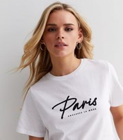 New Look Petite White Paris Logo T-Shirt